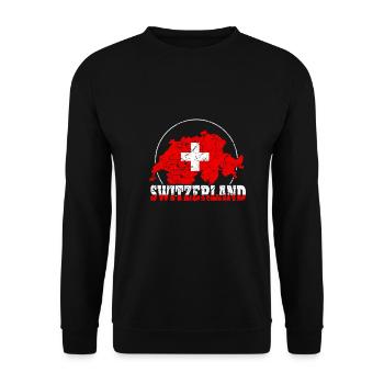 Swiss flag Switzerland national flag retro - Unisex Sweatshirt - black - Front - Alina (178cm) & Michal (187cm)