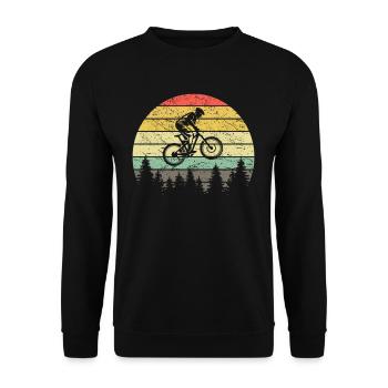 Cadeau de vélo vintage VTT rétro VTT - Sweat-shirt Unisexe - noir - Devant - Alina (178cm) & Michal (187cm)