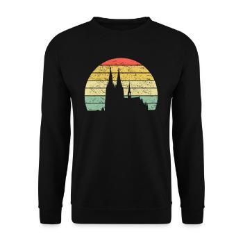 Cologne Cathedral Skyline Cologne Retro Vintage Gift Idea - Unisex Sweatshirt - black - Front - Alina (178cm) & Michal (187cm)