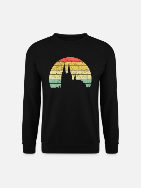 Kölner Dom Skyline Köln Retro Vintage Geschenkidee - Unisex Pullover - Schwarz