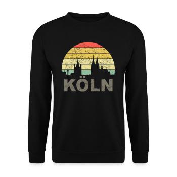 Cologne Skyline Retro Vintage Cityscape Cologne Cathedral - Unisex Sweatshirt - black - Front - Alina (178cm) & Michal (187cm)