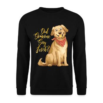 Golden Retriever Labrador Tshirt Dog Playing Ball - Unisex Sweatshirt - black - Front - Alina (178cm) & Michal (187cm)