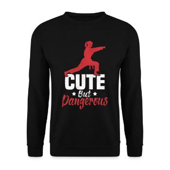 Karaté Girl Combat Sport Femmes Cadeau - Sweat-shirt Unisexe - noir - Devant - Alina (178cm) & Michal (187cm)