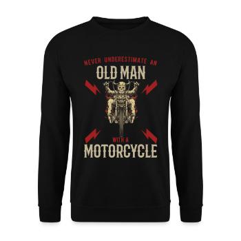 Motard retraité motocycliste - Sweat-shirt Unisexe - noir - Devant - Alina (178cm) & Michal (187cm)