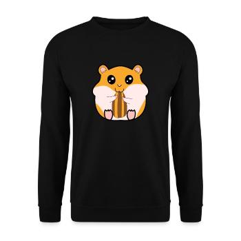Gros hamster doux - Sweat-shirt Unisexe - noir - Devant - Alina (178cm) & Michal (187cm)