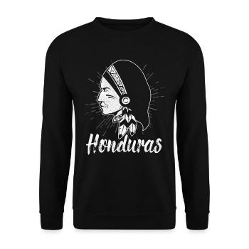 Honduras Indio Indianer Honduranisches Geschenk - Unisex Pullover - Schwarz - Vorne - Alina (178cm) & Michal (187cm)