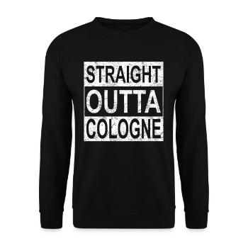 Straight Outta Cologne Cologne Old School Vintage - Unisex Sweatshirt - black - Front - Alina (178cm) & Michal (187cm)