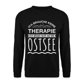 Ostsee Therapie Meer Küste Strand Urlaub Geschenk - Unisex Pullover - Schwarz - Vorne - Alina (178cm) & Michal (187cm)