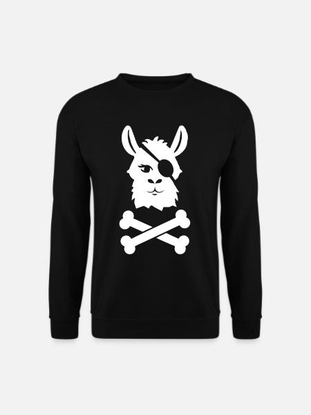 Talk Like A Pirate Day Tshirt Lama Alpaca Shirt - Unisex Sweatshirt - black