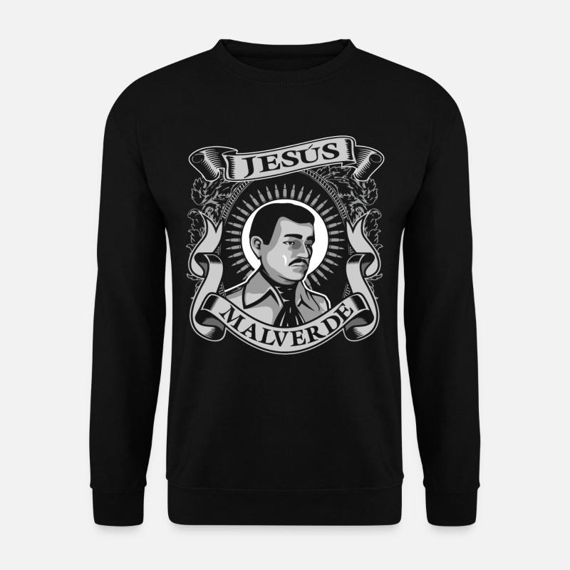 Jesus Malverde Tshirt Mexico Volksheld - Unisex Pullover - Schwarz