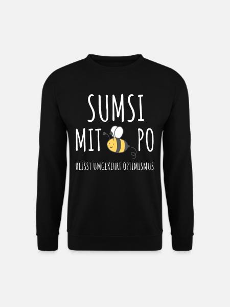 SUMSI MIT PO HEISST UMGEKEHRT OPTIMISMUS - Unisex Pullover - Schwarz