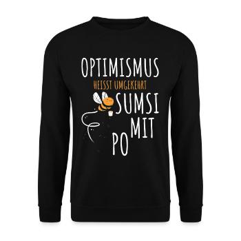Sumsi With Po Optimism Abeille disant: abeille - Sweat-shirt Unisexe - noir - Devant - Alina (178cm) & Michal (187cm)