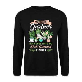 Garten Gartenarbeit Gärtnern Gärtner Hobby - Unisex Pullover - Schwarz - Vorne - Alina (178cm) & Michal (187cm)