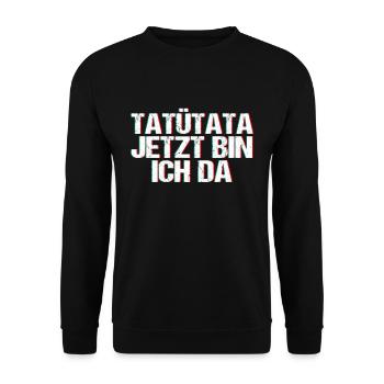 Feuerwehr Feuerwehrmann Blaulicht - Unisex Pullover - Schwarz - Vorne - Alina (178cm) & Michal (187cm)