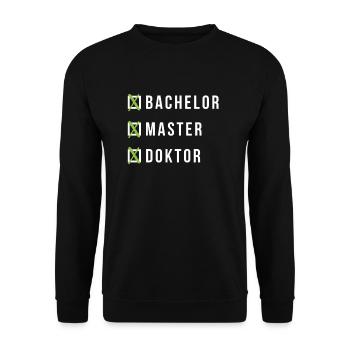 Doctor graduation Bachelor Masters doctoral gift - Unisex Sweatshirt - black - Front - Alina (178cm) & Michal (187cm)