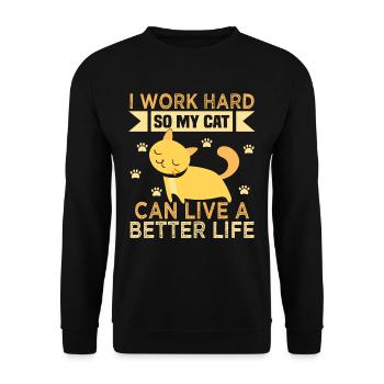 Cats love cats lady work - Unisex Sweatshirt - black - Front - Alina (178cm) & Michal (187cm)
