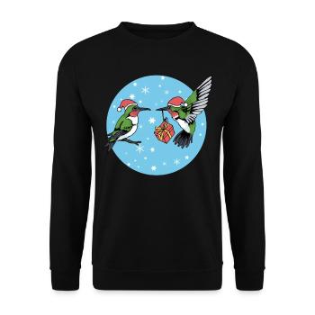 Christmas Hummingbird Gift Tshirt Bird Fan - Unisex Sweatshirt - black - Front - Alina (178cm) & Michal (187cm)