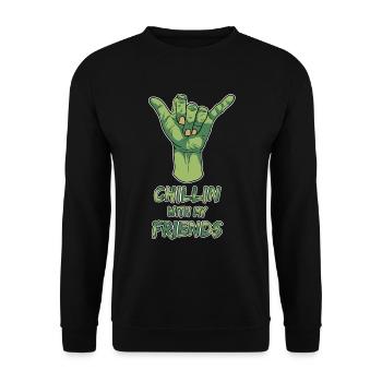 Cadeau d'amis apocalypse Halloween main zombie - Sweat-shirt Unisexe - noir - Devant - Alina (178cm) & Michal (187cm)