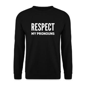 Transgender Transmann Transsexuell Geschenk - Unisex Pullover - Schwarz - Vorne - Alina (178cm) & Michal (187cm)