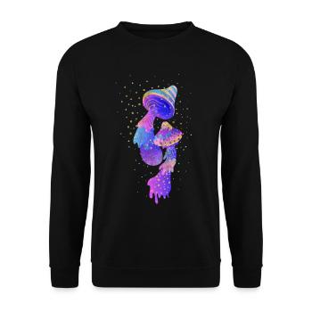 Mushroom Psychodelic Rave Goa Trip - Unisex Sweatshirt - black - Front - Alina (178cm) & Michal (187cm)