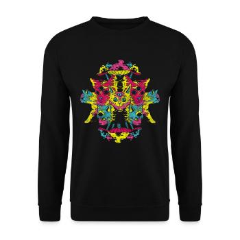Mushroom Psychedelic Rave Goa Trip - Unisex Sweatshirt - black - Front - Alina (178cm) & Michal (187cm)