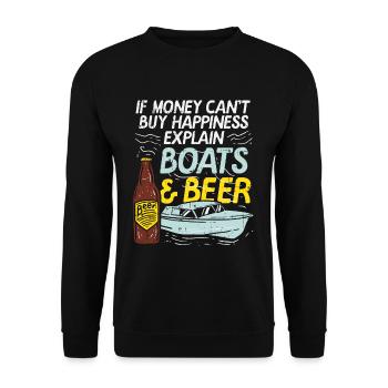 Boat beer ship captain boat owner gift - Unisex Sweatshirt - black - Front - Alina (178cm) & Michal (187cm)