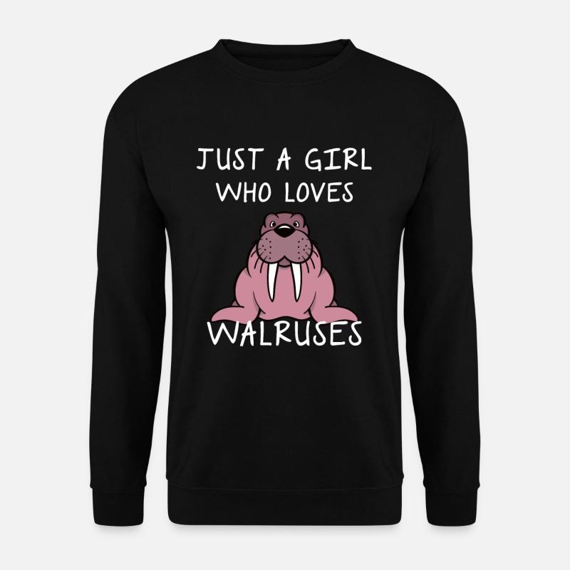 Walross Seelöwe Robbe Meer Seekuh Geschenk - Unisex Pullover - Schwarz