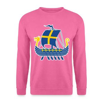 Suède Viking Ship Tshirt Navire Viking - Sweat-shirt Unisexe - rose - Devant