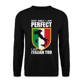 Italie Drôle de dire l'humour italien - Sweat-shirt Unisexe - noir - Devant - Alina (178cm) & Michal (187cm)