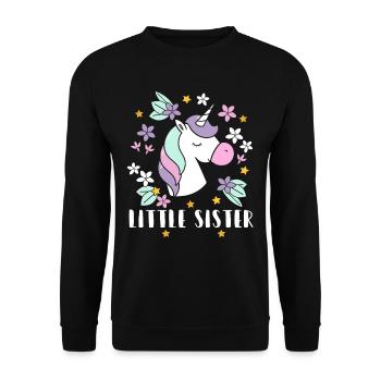 Little sister unicorn siblings daughter - Unisex Sweatshirt - black - Front - Alina (178cm) & Michal (187cm)