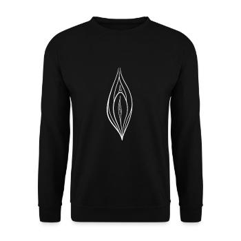 Vagina Scheide Feminismus Feministin Geschenk - Unisex Pullover - Schwarz - Vorne - Alina (178cm) & Michal (187cm)