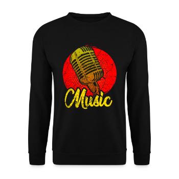 Microphone Chanteur Chanteur Chant musical - Sweat-shirt Unisexe - noir - Devant - Alina (178cm) & Michal (187cm)