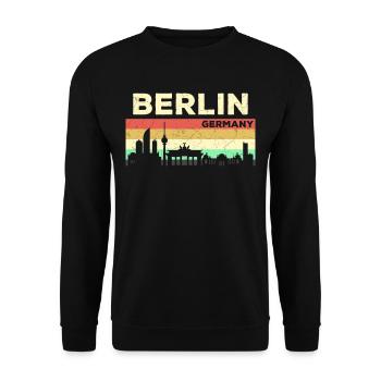 Berlin, capitale de l'horizon, Allemagne - Sweat-shirt Unisexe - noir - Devant - Alina (178cm) & Michal (187cm)