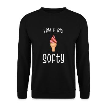Eis Softeis Eisdiele Sommer Geschenk - Unisex Pullover - Schwarz - Vorne - Alina (178cm) & Michal (187cm)