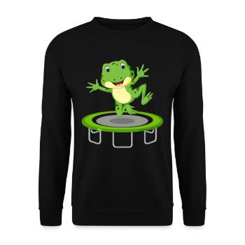 Trampoline Frog Jumping Kids Birthday - Unisex Sweatshirt - black - Front - Alina (178cm) & Michal (187cm)