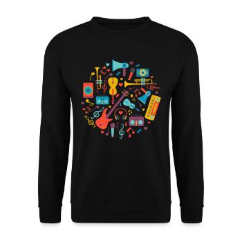 Various instruments Music school Musician Instrument - Unisex Sweatshirt - black - Front - Alina (178cm) & Michal (187cm)