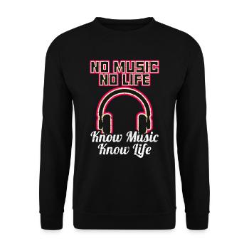 Musik Liebe Musiker Musikalisch Sound - Unisex Pullover - Schwarz - Vorne - Alina (178cm) & Michal (187cm)