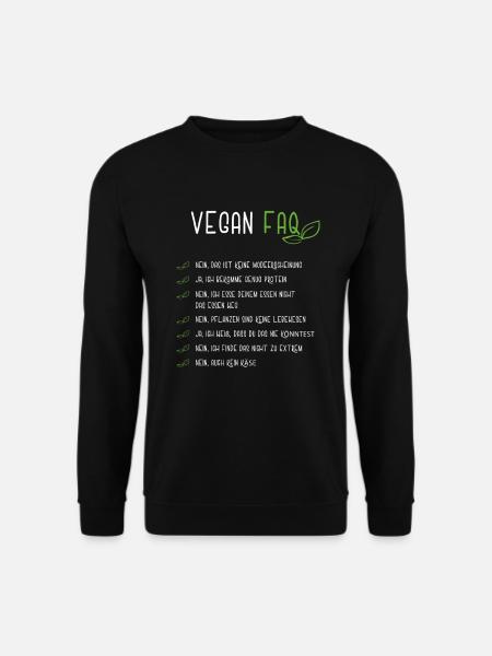 Vegan FAQ Veganer Tierschutz Demo Geschenk - Unisex Pullover - Schwarz