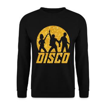 Disco Schlager 70er Jahre - Unisex Pullover - Schwarz - Vorne - Alina (178cm) & Michal (187cm)