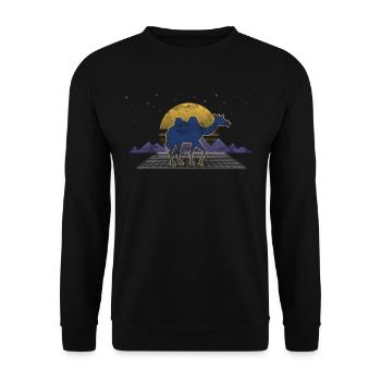 Camel egypt holiday sahara desert animal - Unisex Sweatshirt - black - Front - Alina (178cm) & Michal (187cm)
