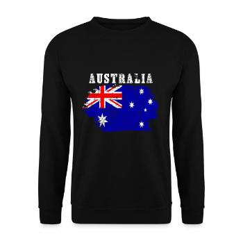 Australien Flagge Länder Down Under Vintage - Unisex Pullover - Schwarz - Vorne - Alina (178cm) & Michal (187cm)