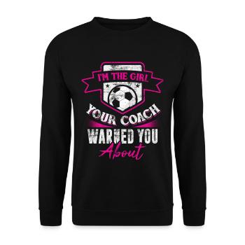 Footballer Girl Football Sport Girl - Unisex Sweatshirt - black - Front - Alina (178cm) & Michal (187cm)