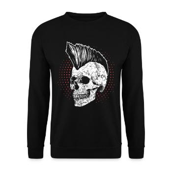 Heavy Metal Punk Rock Skull Skull - Unisex Sweatshirt - black - Front - Alina (178cm) & Michal (187cm)