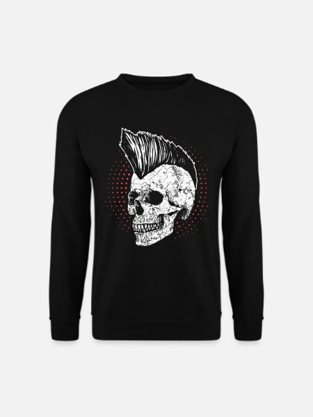 Heavy Metal Punk Rock Totenkopf Schädel - Unisex Pullover - Schwarz