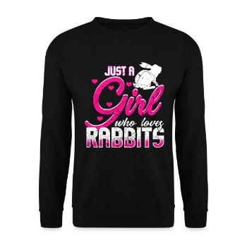 Rabbit Rabbit Farmer Rabbit Easter Bunny - Unisex Sweatshirt - black - Front - Alina (178cm) & Michal (187cm)