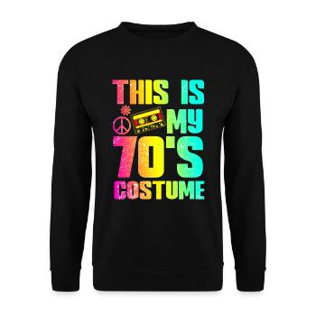 70s 70s 70s Generation Disco Costume - Unisex Sweatshirt - black - Front - Alina (178cm) & Michal (187cm)