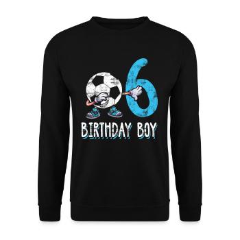 Football fils 6 ans anniversaire 6 cadeau garçon - Sweat-shirt Unisexe - noir - Devant - Alina (178cm) & Michal (187cm)