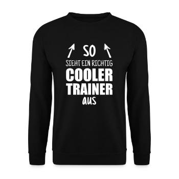 Cooler Trainer Mannschaft Team Verein Geschenk - Unisex Pullover - Schwarz - Vorne - Alina (178cm) & Michal (187cm)