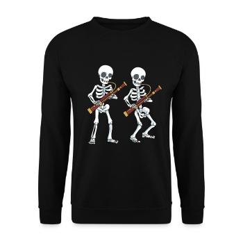 Fagott Tshirt Big Band Skelett Bassoon Fagott - Unisex Pullover - Schwarz - Vorne - Alina (178cm) & Michal (187cm)