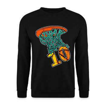 Basketball enfants 10 anniversaire 10 ans de sport - Sweat-shirt Unisexe - noir - Devant - Alina (178cm) & Michal (187cm)
